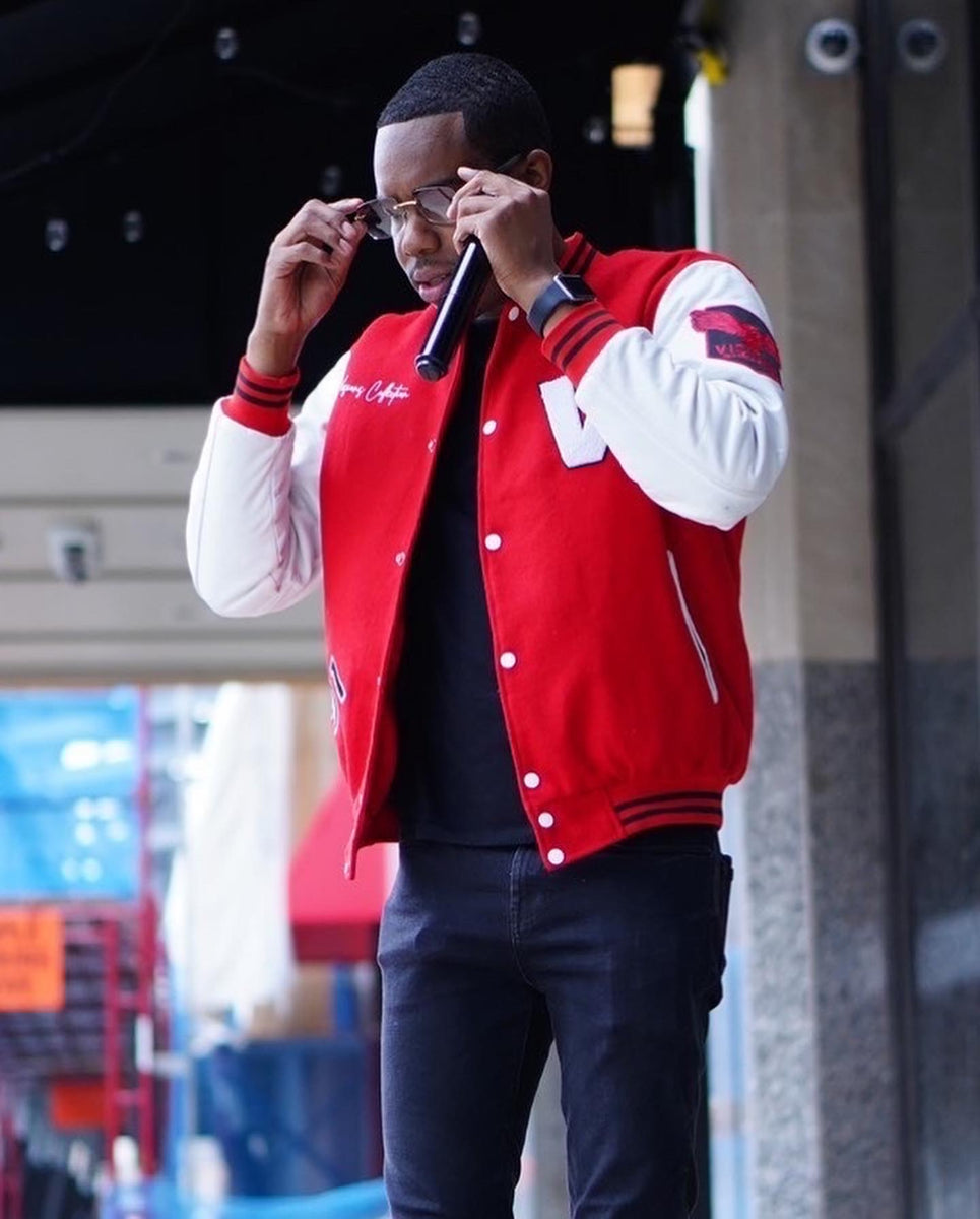 Red Letterman Jacket For Men